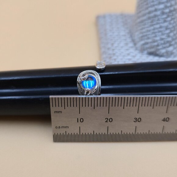 Size 9.5 Sterling Silver Squid Octopus Nautical Beach Band Ring A4764 - Picture 8 of 9